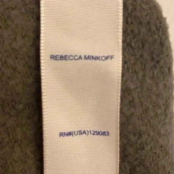 Rebecca Minkoff Puff Shoulder Long Sleeve Sweatshirt Olive Green Size XS - Picture 8 of 13